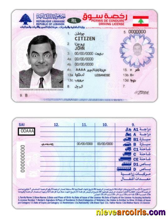 Lebanon driving license